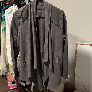 Anthropologie Blanknyc gray Leather suede drape Jacket size small
